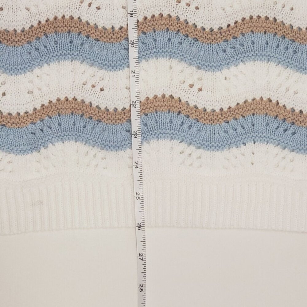 Studio 1886 Sweater Women's Size XL Blue Beige Ivory Cottagecore Light Academia - Picture 10 of 16